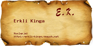 Erkli Kinga névjegykártya